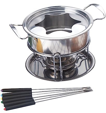 Holibanna Horno para Derretir Chocolate De Acero Inoxidable Set para Fondue para Fiestas y Cenas