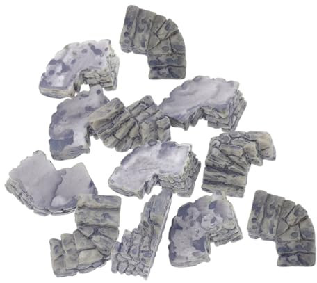 TOGEVAL 12pcs Micro Stone Stairs Micro Landscape Ornaments for Tropical Fish Tank Garden Decoration Terrarium Aquarium Hideout Plant Accessories Grey