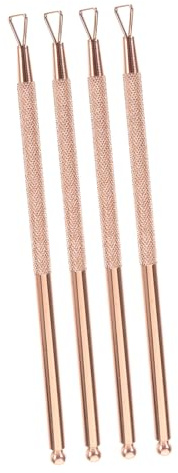 PartyKindom Grattoir à Ongles Prise en Main en Acier Inoxydable Tête Triangulaire 4 Pcs Outil pour Retirer Cuticule à Motif Triangulaire, Adapté pour Usage Domestique et Salon de Beauté