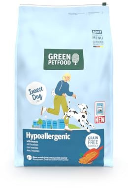 Green Petfood InsectDog Hypoallergen (1 x 10 kg) | Adult | Premium Trockenfutter für ausgewachsene allergische Hunde | getreidefrei mit Insektenprotein | nachhaltiges Hundefutter | (1er Pack NEU)