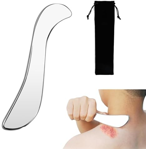 DEFIYEAR Gua Sha Stainless Steel Fascia Scraper, Gua Sha Scraper, Massage Tool, Fascia Tool, Stainless Steel Gua Sha for Face, Neck, Back, Muscle Relaxation & Lymphatic Drainage