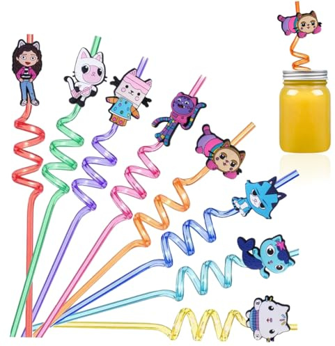 CATOR Pack 8 Pajitas reutilizables niños sin BPA,Pajitas reutilizables silicona, Pajitas, Pajitas reutilizables, Cañitas reutilizables, Palhinhas reutilizaveis, Reusable straw