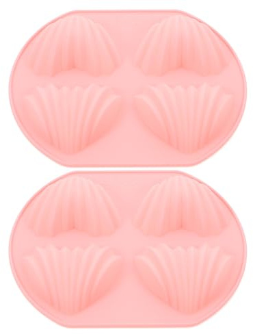 TOBBOMEY Heart Shape Baking Pans Nonstick Baking Pan Silicone Madeleine Mold with Heart-Shaped Cavities Non-Stick Bakeware for Home Kitchen Use 2 Pcs