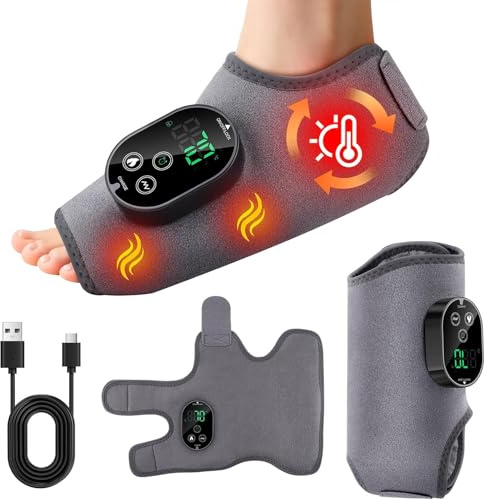 Fussmassagegerät, Fußmassagegerät mit Wärme und Massage, Kabellos Wiederaufladbar mit Kompression, Einstellbare Intensität zur Linderung Fußermüdung, Schwellung Achillessehnen-Beschwerden,Cordless