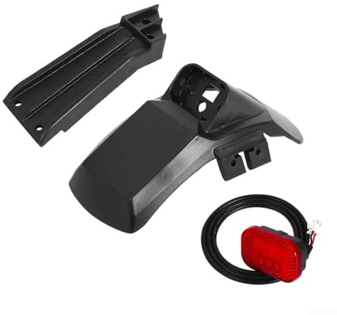 Roue arrière pour garde-boue avec kit de feux arrière pour trottinette électrique Kukirin G2 Pro (2024) – Support de garde-boue imperméable en ABS + PC, protection légère contre les éclaboussures