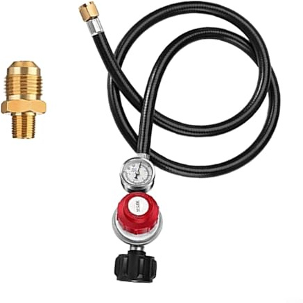Crabop Regulador ajustable de alta presión de 0 a 30 PSI, para parrillas de gas, freidoras, hogueras y aparatos de cocina al aire libre para regulador de propano