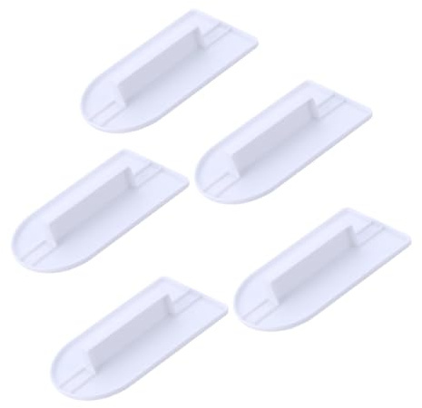 TEMPNAP Set of 5 White Plastic Cake Scrapers Smoothers with Handle, Food-Safe and Dishwasher-Safe Baking Tools for Kitchen and Home Cake Decorating