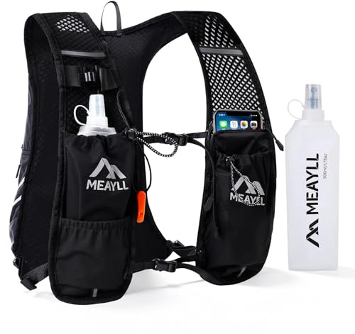 Laufweste für Damen Herren mit 500 ml TPU Trinkflasche/1L Trinkblase– Leichter und bequemer Laufrucksack, ideal für Trailrunning, Radfahren, Wandern und Marathon