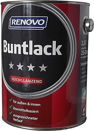 Buntlack 2,5 L RAL 9900 Schwarz Hochglänzend Renovo