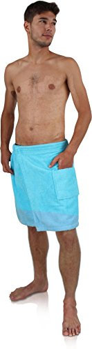 Gear Up Saunakilt Sauna-Handtuch für Herren 100% Baumwolle mit praktischem Schnellverschluss Oeko-Tex® 100 Farbe Türkis