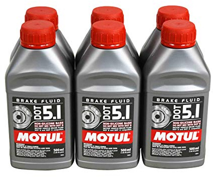 Motul (6 Pack) 100951 100% Synthetic Brake Dot 5.1 Brake Fluid 1/2 Liter or 500 ml