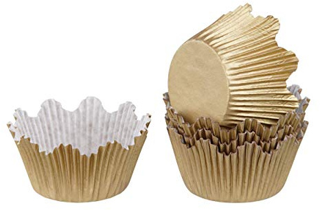 Dr. Oetker Pudding & Baking Papier-Muffinförmchen, 60 Stück, Muffin Form, Back Förmchen, Backzubehör, Papier, Gold, Ø 8 cm, 1831