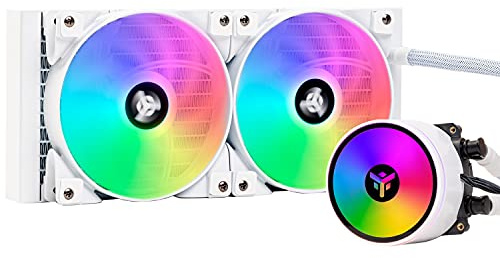 Itek EVOLIQ 240 ARGB (White Ver.) - Dissipatore a liquido per CPU da 240mm all in one (AIO), compatibilità universale, PWM e ARGB gestibile sia con controller che software della scheda madre