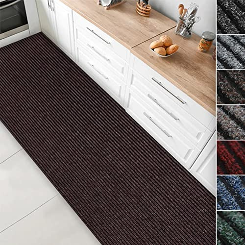 Floordirekt Küchenläufer Granada - Teppich-Läufer auf Maß für die Küche - Breite: 80 cm - Moderne & hochwertige Wohnteppiche (Braun, 80 x 200 cm)