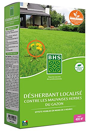 BHS DG900 Désherbant Localisé Contre Les Mauvaises Herbes Du Gazon | 900 ML | Soit 400 m² | Formulation concentrée et Action Express