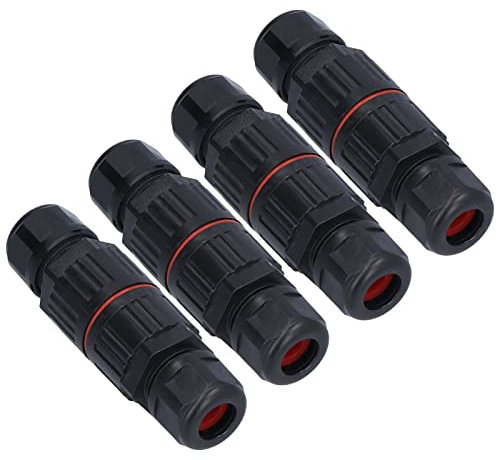4PCS Waterproof Junction Box Connectors, IP68 Waterproof Cable Connector Junction Box Cable Connector External Sleeve Coupler for Outdoor(Two in Two Out)