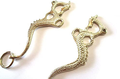 PS Pferdeartikel Hackamore Dragon Gold oder silberfarben - 1 Paar Schenkel verziert Farbe Gold