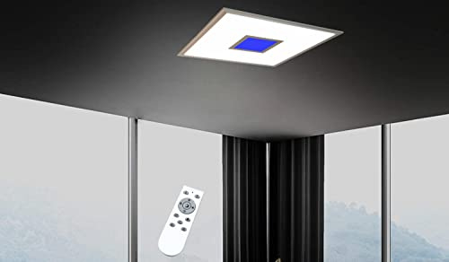 Trango 3027 Deckenlampe 24 Watt LED Modul Panel 2400 Lumen *MO* stufenlos dimmbar & Lichtfarbe steuerbar mit Fernbedienung von 3000K-6000K & integrierter Farbwechsel Ambiente Deckenpanel Deckenleuchte