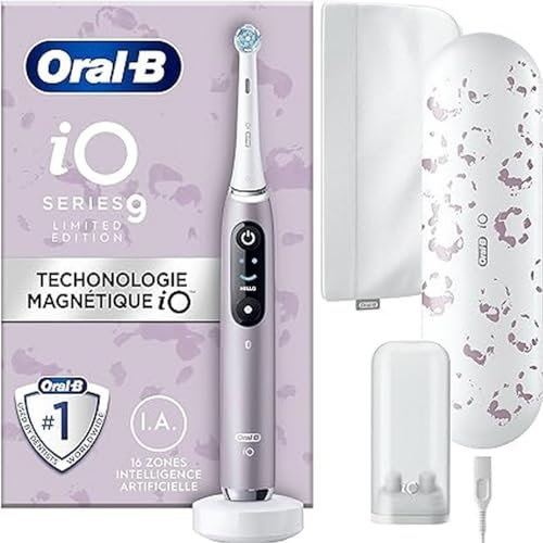 Oral-B Spazzolino Elettrico Ricaricabile iO 9 Rose Quartz Ed.Limitata, 1 Testina Di Ricambio, 1 Custodia Da Viaggio, 1 Astuccio Magnetico 1 Spazzolino