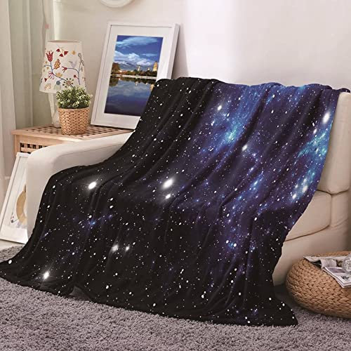 Stfery Fleecedecke 150x200 Violett, Wohndecke Fleece Flanell Schwarz Kuscheldecke Sternenhimmel-Muster Flanelldecke Blanket Sofa Bett Geschenk