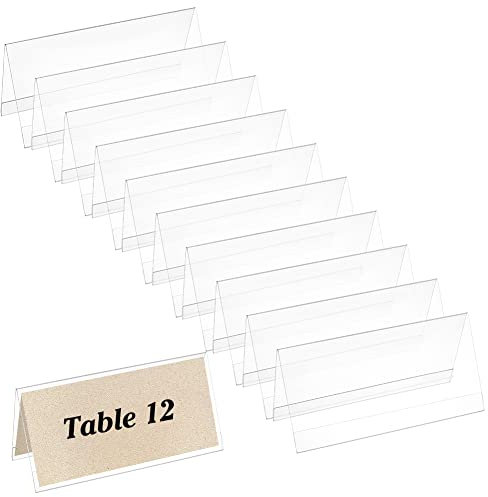 BENECREAT 12 Stück Acryl-Tischnamensschild 10x20cm V-Förmige Namensanzeigetafel Wird Für Trainingsaktivitäten Verwendet, Reden, Klassenzimmer, Geschäftsstellen, Klarer Name Zeltständer