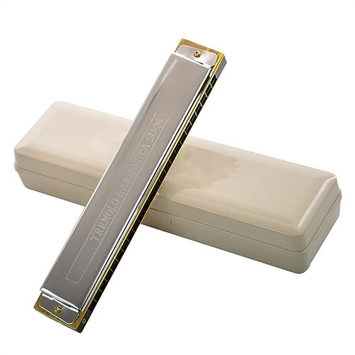 24-Loch-C-Taste, Tremolo-Mundharmonika, Stimmzungen Aus Phosphorbronze, Edelstahlabdeckung, Mundharmonika Mit Koffer Mundharmonika Musikinstrument