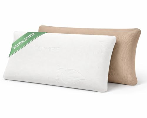 Aitsse- Almohada viscoelástica Aloe Vera Fresh 3D (70 cm) | Doble Cara Invierno y Verano. Termorreguladora, Transpirable, Funda Desenfundadle. Máximo Confort para el Descanso