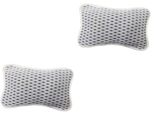 FOMIYES 2stücke Badewannenkissen Aus Polyester Für Kopf Und Nackenstütze Atmungsaktives Mesh-Kissen rutschfest Mit Saugnäpfen Für Entspannende Bäder Und Spa-erlebnisse