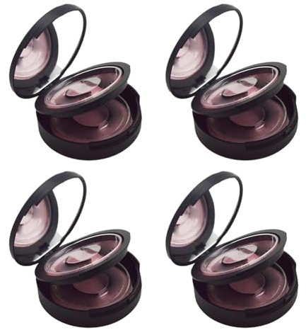 ccHuDE 4 Pcs Empty Round Lash Cases 2 Layers EyeLash Storage Boxes Eyelash Packaging Boxes False Eyelash Cases with Makeup Mirror Lid Black