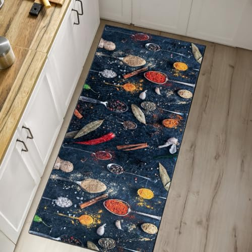 Mazovia Teppich Küche 80x300cm Grau Küchenmotiv Stilvoll rutschfest Elegant | Teppich für Wohnzimmer Schlafzimmer Esszimmer Büro Maschinenwaschbar Wetterfest Pflegeleicht Tierfreundlich Kurzflor Modern