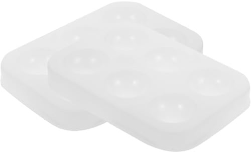VILLCASE 2pcs Paint Mixing Palette Tray, 6 Wells White Mini Rectangular White Watercolour Palette, Easy-to-Clean Color Mixing Plate for Acrylic, Watercolor, Oil Painting, Transparent Paint Pallets