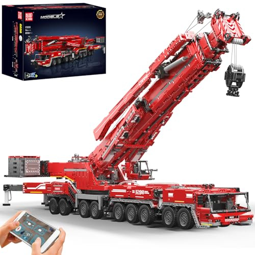Mould King Technik Kran für Liebherr LTM 11200 Raupenkran, 8506 Teile Technologie Ferngesteuert LKW-Kran Modellbauklötze Geschenk zu Weihnachten