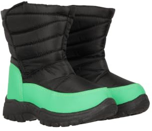 Mountain Warehouse Bottes de Neige Caribou Enfants - Résistantes à la Neige, Doublure Polaire, Chaudes, Isolées, Semelle à Haute adhérence - Idéales pour l'hiver Vert Vif 28