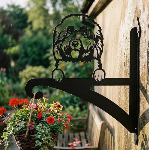 Laser Hut Hanging Basket Bracket, Cockapoo, Dog Lovers, Garden Gift