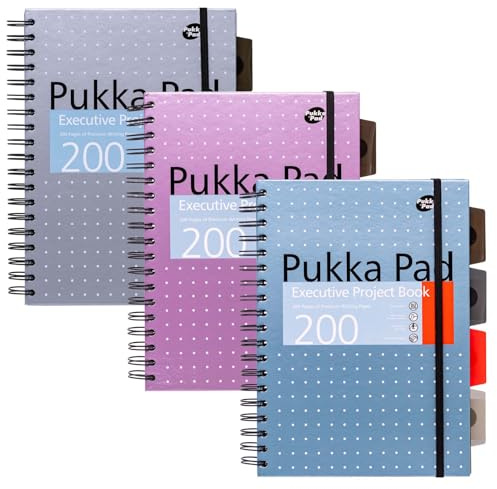Pukka Pads B5 Metallic Executive Project Books, sortiert, 3 Stück