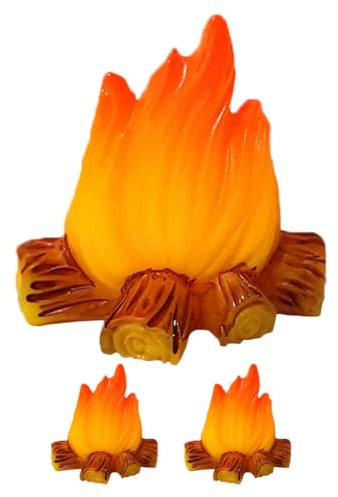 Toyvian Mikrolandschaft - -puppenhaus-feuerornament 3 Künstliches Harz -Modell Feuerfigur Vorgetäuschte Feuerstelle Feuermodell Kunsthandwerk Vorgetäuschtes Feuer