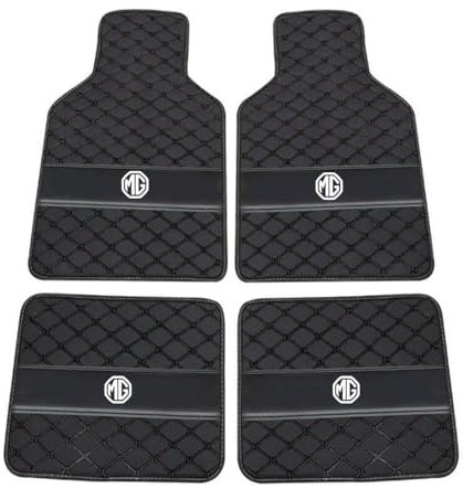 TVVXIO Auto Bodenmatte Fußmatten, für MG HS 2018-2023 2024 Nach Maß Allwetterschutz Leder Fussmatten Vorne und Hinten Automatten Set,All Black