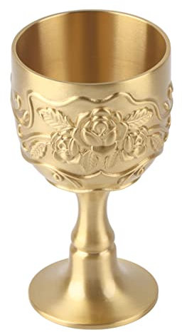 Gobelet Médiéval Calice Vintage, Gobelet, Tasse en Laiton Vintage, Petit Gobelet en Relief pour thé au Lait Rose, Vin, Whisky, Fournitures de Fête, nouveauté D'anniversaire de