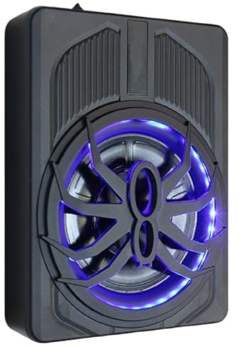 Jiawu 10 Slim Under Seat Car Subwoofer, 800W Car Subwoofers Built-in Amplifier, Car/Truck Audio Subwoofers, Upgrade with Blue LED Ambient Light (Colourful Ambient Light with App