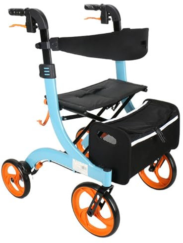 Hydravex Zusammenklappbare Elektrorollstühle, leichte intelligente Elektrorollstühle für Erwachsene mit Doppelbremsen, Sitz und Abnehmbarer Aufbewahrungstasche, einstellbare Höhe für ältere,Blue