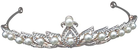 IWOWHERO Brautkrone Stirnband Mit Perlen Hochzeit Strass Krone Stirnband Mädchen e Hochzeit Perle Strass e Barocke en Legierung