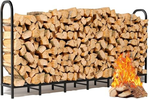 Sannwsg Kaminholzständer Abdeckung 260x36x117cm, robuste Abdeckung für Brennholzregal, wasserdicht, winddicht, UV-beständig, Feuerholzabdeckung mit Reißverschluss und aufklappbarer Frontklappe