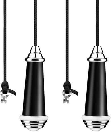 2PCS Ceramic Light Pull Cord 8 * 2.7cm Black with 150cm Nylon String Extension | Bathroom Pull Cord Handle,Black Chrome Light Switch Pull Cord Handle for Bathroom Toilet Light Ceiling Light Fan Switch