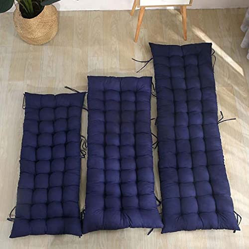 Kissen für Schaukelstuhl, Sofa und Bank, dick gepolstert, rutschfest, faltbar, 150 x 53 cm, Blau
