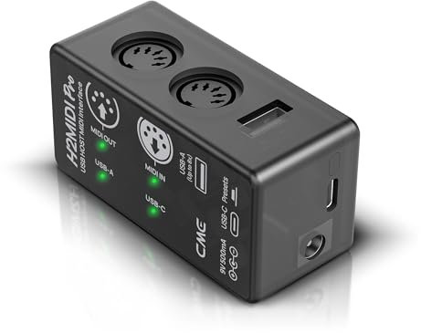 CME H2MIDI Pro – USB Host MIDI Interface mit Router, Filter, Mapper, 32-Bit Prozessor, Dual Power, kompakt & vielseitig für Gitarristen und Produzenten