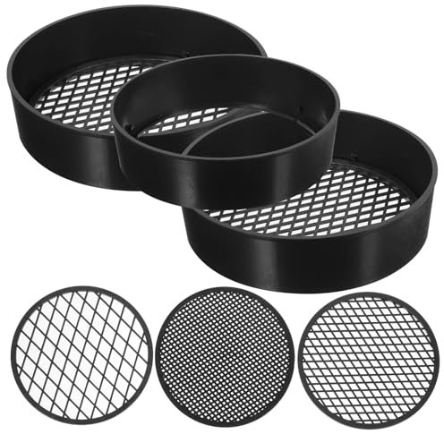 trädgårdssil 3 set Jordsil Plast Sifter Mesh Siktpanna Trädgårdsutrustning Klassificerare Plantering Filter Trädgårdsskötsel Jordfilter
