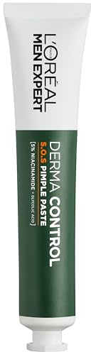 L'Oréal Paris Men Expert Derma Control S.O.S Pimple Paste Anti-impefecciones con Niacinamida y Ácido Glicólico para Hombre con Piel Grasa y Tendencia Acneica. Reduce las Manchas y Marcas Post Acné