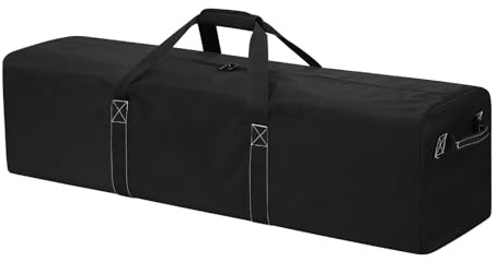 127L Sporttasche Reisetasche Groß für Camping - 46 Zoll Extra Große Duffle Bag mit 2 Seitengriffen für Reisen Sport 116x33x33cm-Schwarz