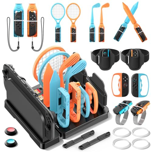 Kit di Accessori per Nintendo Switch Sports 2025 con Console Dock Organizzatore, Accessori per Console di Gioco 2025 per Switch 2 Sports, Switch Organizer Compatibile con la Console Interattiva