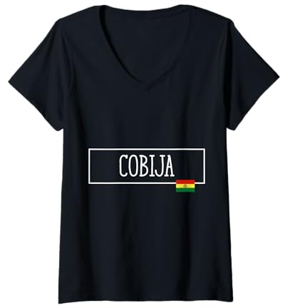 Mujer Cobija Country Bolivia Viaje Familiar Boliviano Hombres Mujeres Camiseta Cuello V